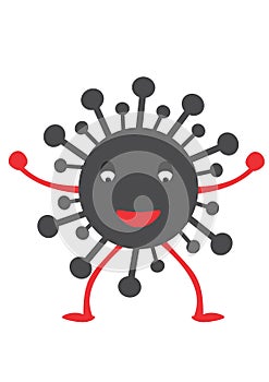 Corona virus logo as a cartoonist