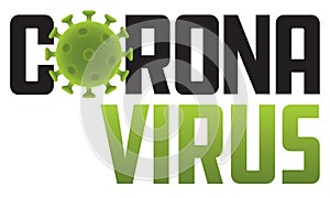 Corona Virus logo illustration with virus molecule