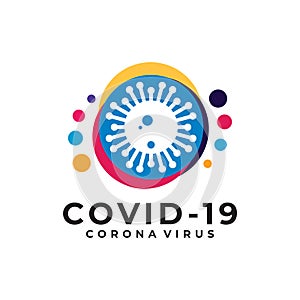 Corona virus logo vector design template