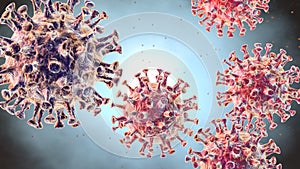 Corona virus, MERS virus, Middle-East Respiratory Syndrome, 3D illustration photo