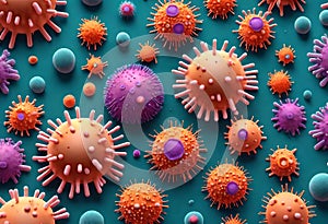 corona virus micro organisms in 3d rendered illustration, abstract biological background