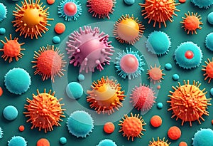 corona virus micro organisms in 3d rendered illustration, abstract biological background