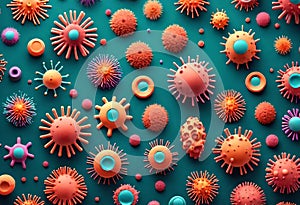 corona virus micro organisms, bacteria, biological abstract background