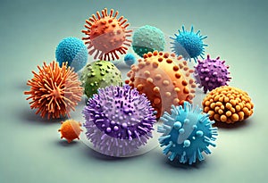 corona virus micro organisms, bacteria, biological abstract background