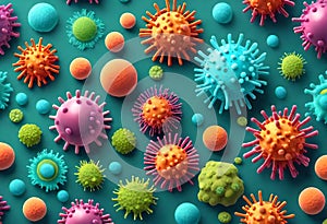 corona virus micro organisms, bacteria, biological abstract background
