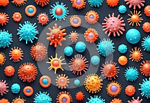 corona virus micro organisms on biological abstract background