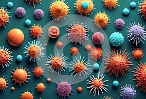 corona virus micro organisms in 3d rendered illustration photo