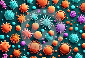 corona virus microorganisms in abstract biological background photo