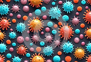 corona virus microorganisms in abstract biological background photo