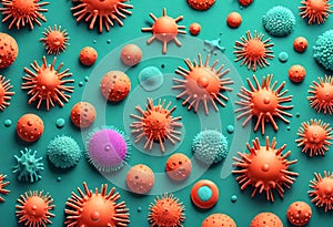 corona virus microorganisms on biological abstract background