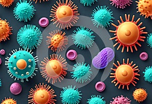 corona virus microorganisms on biological abstract background
