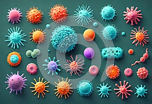 corona virus microorganisms in intricate biological abstract