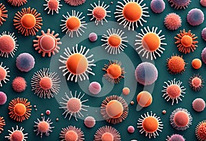 corona virus microorganisms in intricate biological abstract