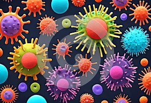 corona virus microorganisms in intricate biological abstract photo