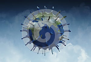 Corona virus. Microscopic view of a infectious virus.