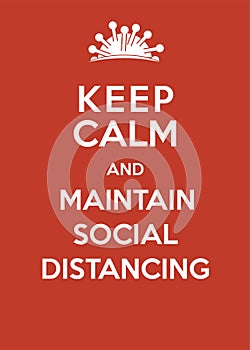 Keep calm and maintain social distancing photo