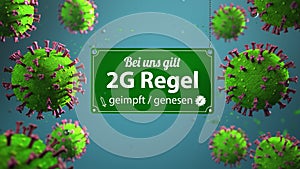 Corona Virus Sign 2G Regel