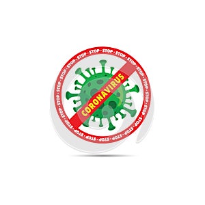 Corona virus stop sign vector illustration