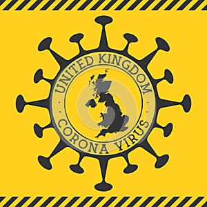 Corona virus in United Kingdom sign.