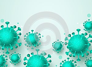Corona virus vector background template. Covid-19 virus with space for text background