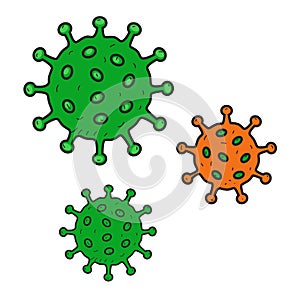 Corona virus vector illustration in cartoon style