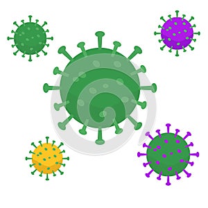 Corona virus vector illustration in flat design