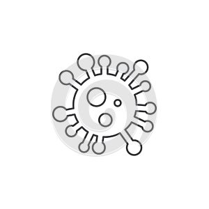 Corona virus, virus line vector icon symbol isolated on white background photo