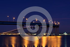 Coronado bridge at night, San Diego, California