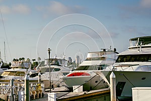 Coronado Island San Diego California, yachts docked in harbor