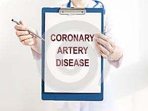 Coronary artery disease. Heart health and care