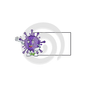 Coronavirinae with board cartoon mascot design style
