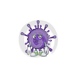Coronavirinae mascot design style with worried face