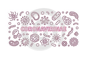 Coronavirinae vector concept outline horizontal illustration photo