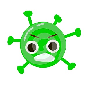 Coronaviruc evil character. Cute emogi. Vector illustration. photo