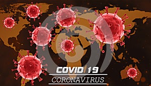 Coronavirus 19 Worldwide alert text.