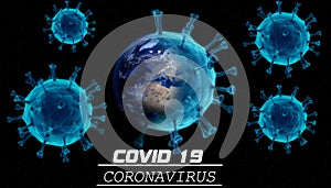 Coronavirus 19 Worldwide alert text.