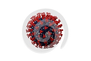 Coronavirus 2019-nCoV 3D rendering model.