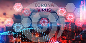 Coronavirus 2019-nCoV. Corona virus outbreaking. Epidemic virus Respiratory Syndrome