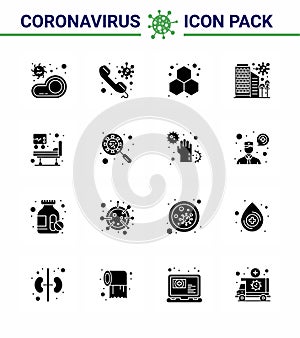 Coronavirus 2019-nCoV Covid-19 Prevention icon set protection, city, on, building, laboratory