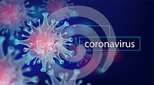 Coronavirus 2019-nCov,element for medical concept,Microscope virus close up Vector 3D style