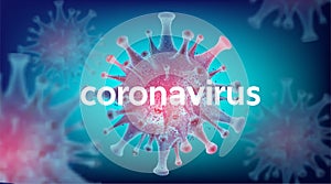 Coronavirus 2019-nCov,element for medical concept,Microscope virus close up Vector 3D style