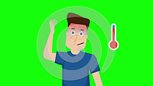 Coronavirus 2019-nCoV fever symptom, flu influenza virus grippe symptoms. Healthcare and medicine animated icon of fever and high