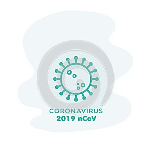 Coronavirus 2019 nCoV green icon. Concept of flu outbreak, public health risk, MERS- CoV, SARS-CoV. Vector illustration