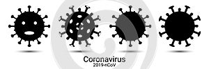 Coronavirus 2019-nCoV Icons set. Outbreak coronavirus. Pandemic, medical, healthcare, Stop Coronavirus concept. Creative Design T