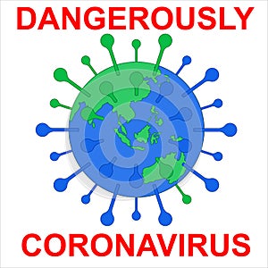 Coronavirus 2019-ncov outbreak of a new strain of influenza threatening the development of a pandemic. Vector