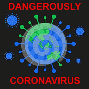 Coronavirus 2019-ncov outbreak of a new strain of influenza threatening the development of a pandemic. Vector