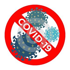 Coronavirus 2019 nCov vector icon. Coronavirus Covid 19 NCP, virus epidemic stop sign