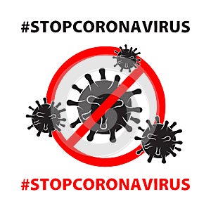 Coronavirus 2019-nCov. White background. Ð¢ext hashtag #STOPCORONAVIRUS