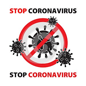 Coronavirus 2019-nCov. White background. Ð¢ext STOP CORONAVIRUS