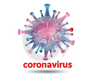 Coronavirus 2019-nCov on white isolated background ,element for medical concept,Microscope virus close up Vector 3D style